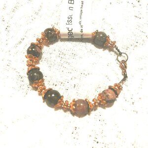 Handmade Jasper Beaded Bracelet, Original Artist Design- NWT